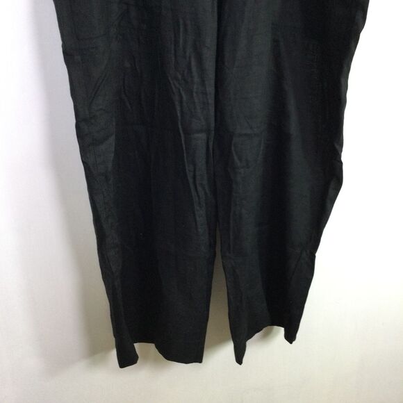 Eileen Fisher Womens Linen Cropped Pant Drawstring Waist Linen Black Size Large - Picture 7 of 16
